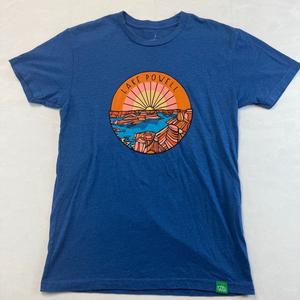 Wild Tribute Lake Powell T-Shirt Mens Small Blue National Parks Graphic Crewneck